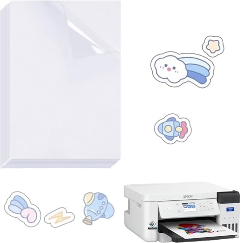CALLYSONIC 10 Blatt Transparentpapier Weiß, Bedruckbare Klebefolie Transparent Folie, Selbstklebende Folie für Laserdrucker, Sticker A4 Papier zum Bedrucken, Drucken von a4 papier für DIY Aufkleber CALLYSONIC 10 Blatt Transparentpapier Weiß, Bedruckbare Klebefolie Transparent Folie, Selbstklebende Folie für Laserdrucker, Sticker A4 Papier zum Bedrucken, Drucken von a4 papier für DIY Aufkleber von CALLYSONIC