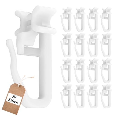 Gardinenröllchen, Vorhangschiene, X - Gardinenhaken für Schienen mit 7mm Innenrohrbreite, Gardinengleiter für Schienen, Gardienenrollhacken, 50 Stück, Weiß Gardinenröllchen, Vorhangschiene, X - Gardinenhaken für Schienen mit 7mm Innenrohrbreite, Gardinengleiter für Schienen, Gardienenrollhacken, 50 Stück, Weiß von CALLYSONIC