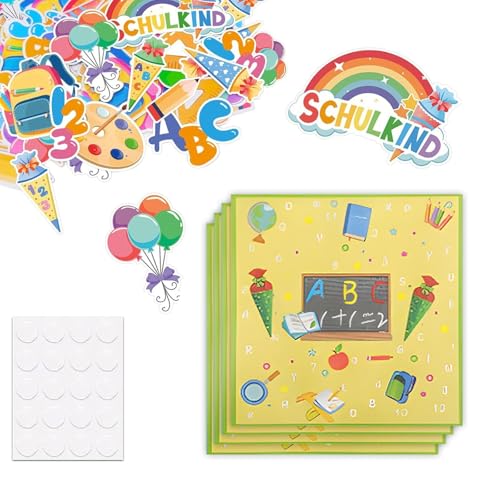 Einschulung Partygeschirr, Erster Schultag Servietten, Geburtstag Party Geschirr für Mädchen Jungen, Schulanfang Pappgeschirr Set Tischdeko schulanfang deko (Pornografische 1) von CALLYSONIC