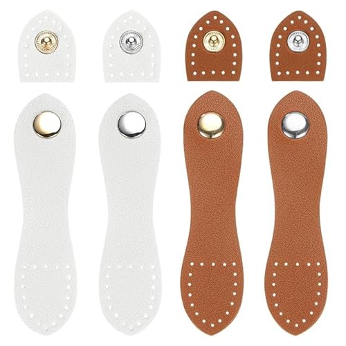Leather Buckles Sew für Häkeltasche, Magnetische Druckknöpfe Knöpfe zum Annähen, Geldbörsenzubehör für DIY Nähen Taschenzubehör, Druckknöpfe Set, Taschenverschluss, 4 Stk, Weiß, Braun Leather Buckles Sew für Häkeltasche, Magnetische Druckknöpfe Knöpfe zum Annähen, Geldbörsenzubehör für DIY Nähen Taschenzubehör, Druckknöpfe Set, Taschenverschluss, 4 Stk, Weiß, Braun von CALLYSONIC