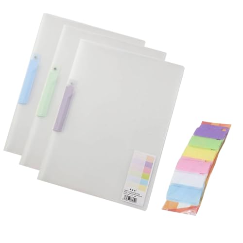 Mappen Set, Schnellhefter A4 Plastik Stabil, Enthält 3 Drehbare, Seitlich Zu Offnende PP-Ordner und 6 Bunte Kreativ-Clips, Geeignet Zum Ordnen und Sichern Von Dokumenten, Prüfungsunterlagen (N) von CALLYSONIC