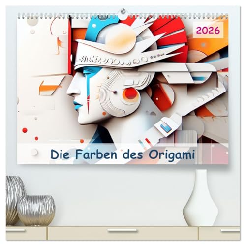 Die Farben des Origami (hochwertiger Premium Wandkalender 2026 DIN A2 quer), Kunstdruck in Hochglanz von CALVENDO