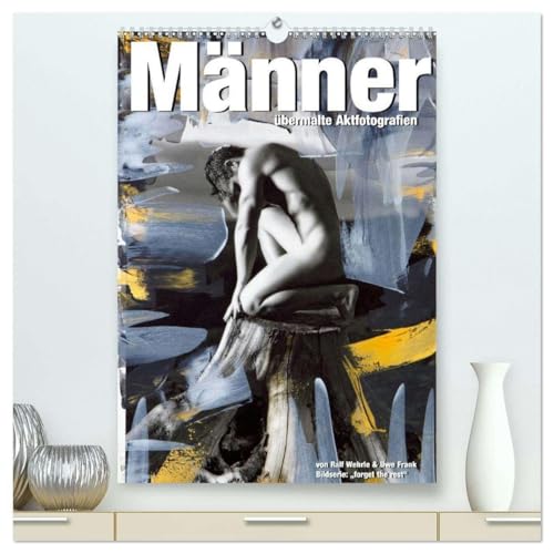 Männer - übermalte Aktfotografien (hochwertiger Premium Wandkalender 2026 DIN A2 hoch), Kunstdruck in Hochglanz: Männliche Aktfotografien überarbeitet mit Acrylfarben. (CALVENDO Erotik) von CALVENDO