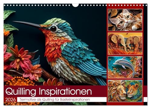Quilling Inspirationen (Wandkalender 2026 DIN A3 quer), CALVENDO Monatskalender von CALVENDO