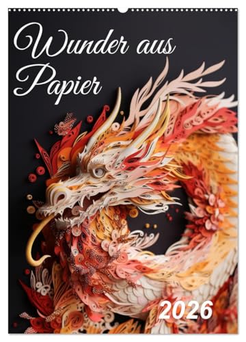 Wunder aus Papier (Wandkalender 2026 DIN A2 hoch), CALVENDO Monatskalender: Kreatives mit Quilling Papierstreifen (CALVENDO Hobbys) von CALVENDO