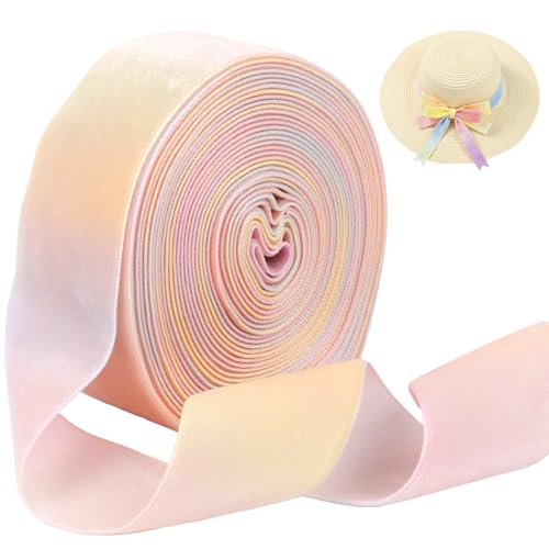 CAMAL Einseitiges Samtband 91m Regenbogen Satinband 38mm Breit Geschenkband Polyester Stoff Samtband für Hochzeitsdeko, Geschenkschleifen, Girlande, Haarschleifen CAMAL Einseitiges Samtband 91m Regenbogen Satinband 38mm Breit Geschenkband Polyester Stoff Samtband für Hochzeitsdeko, Geschenkschleifen, Girlande, Haarschleifen von CAMAL