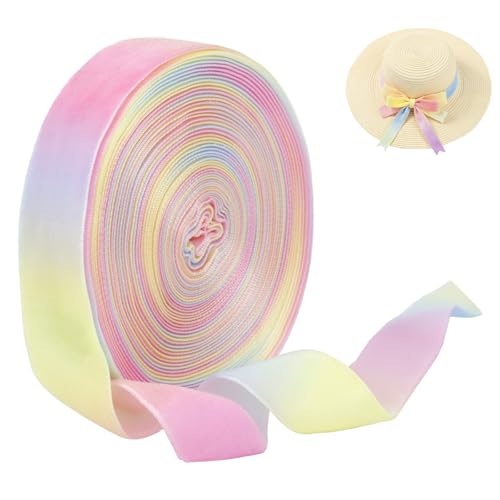 CAMAL Einseitiges Samtband 9m Regenbogen Satinband 25mm Breit Geschenkband Polyester Stoff Samtband für Hochzeitsdeko, Geschenkschleifen, Girlande, Haarschleifen CAMAL Einseitiges Samtband 9m Regenbogen Satinband 25mm Breit Geschenkband Polyester Stoff Samtband für Hochzeitsdeko, Geschenkschleifen, Girlande, Haarschleifen von CAMAL