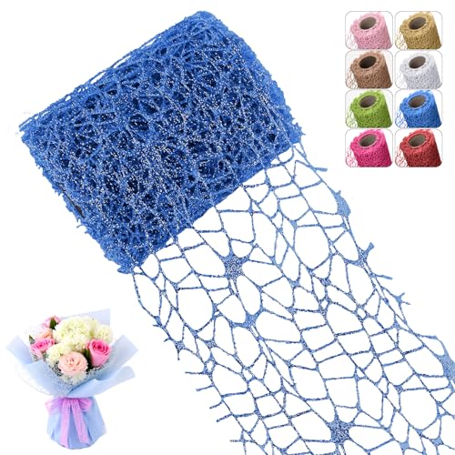 CAMAL Glitzerband Königsblau Glitzer Tüll 10cm x 4,5m Luxus Dekoband, Glitzer Polyester Tüll Stoff für Kunsthandwerk, Glitzern Schleifenband Breit Ribbon für Blumensträuße, Kränze CAMAL Glitzerband Königsblau Glitzer Tüll 10cm x 4,5m Luxus Dekoband, Glitzer Polyester Tüll Stoff für Kunsthandwerk, Glitzern Schleifenband Breit Ribbon für Blumensträuße, Kränze von CAMAL