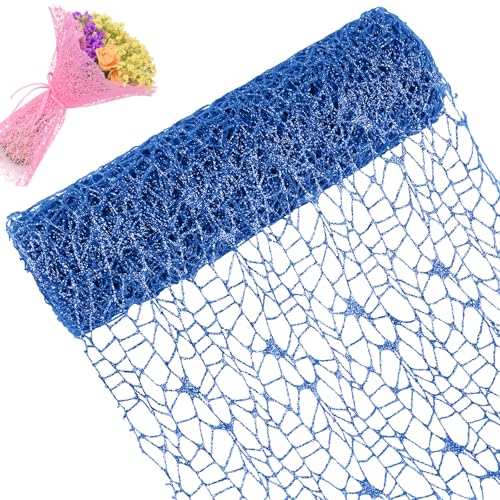CAMAL Glitzerband Königsblau Glitzer Tüll 25cm x 4,5m Luxus Dekoband, Glitzer Polyester Tüll Stoff für Kunsthandwerk, Glitzern Schleifenband Breit Ribbon für Blumensträuße, Kränze CAMAL Glitzerband Königsblau Glitzer Tüll 25cm x 4,5m Luxus Dekoband, Glitzer Polyester Tüll Stoff für Kunsthandwerk, Glitzern Schleifenband Breit Ribbon für Blumensträuße, Kränze von CAMAL