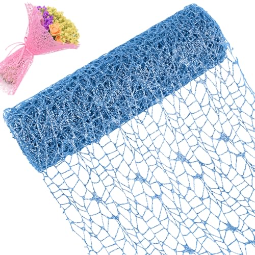 CAMAL Glitzerband Lackblau Glitzer Tüll 25cm x 4,5m Luxus Dekoband, Glitzer Polyester Tüll Stoff für Kunsthandwerk, Glitzern Schleifenband Breit Ribbon für Blumensträuße, Kränze CAMAL Glitzerband Lackblau Glitzer Tüll 25cm x 4,5m Luxus Dekoband, Glitzer Polyester Tüll Stoff für Kunsthandwerk, Glitzern Schleifenband Breit Ribbon für Blumensträuße, Kränze von CAMAL
