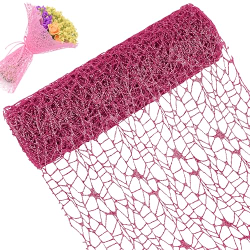 CAMAL Glitzerband Rosarot Glitzer Tüll 25cm x 4,5m Luxus Dekoband, Glitzer Polyester Tüll Stoff für Kunsthandwerk, Glitzern Schleifenband Breit Ribbon für Blumensträuße, Kränze CAMAL Glitzerband Rosarot Glitzer Tüll 25cm x 4,5m Luxus Dekoband, Glitzer Polyester Tüll Stoff für Kunsthandwerk, Glitzern Schleifenband Breit Ribbon für Blumensträuße, Kränze von CAMAL