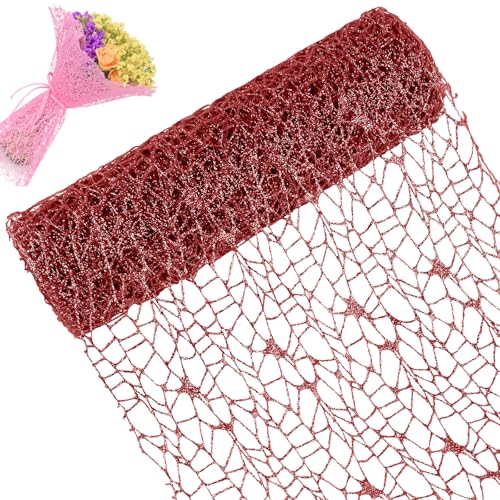 CAMAL Glitzerband Rot Glitzer Tüll 25cm x 4,5m Luxus Dekoband, Glitzer Polyester Tüll Stoff für Kunsthandwerk, Glitzern Schleifenband Breit Ribbon für Blumensträuße, Kränze CAMAL Glitzerband Rot Glitzer Tüll 25cm x 4,5m Luxus Dekoband, Glitzer Polyester Tüll Stoff für Kunsthandwerk, Glitzern Schleifenband Breit Ribbon für Blumensträuße, Kränze von CAMAL