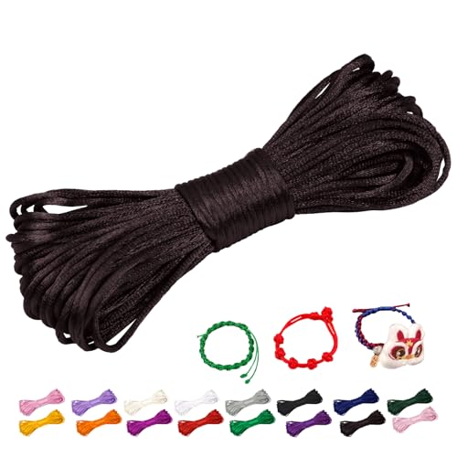 CAMAL Nylonschnur 1,5mm nylonfaden 20m Armband Schnur für Perlenschnur Nylon makramee Schnur für Chinesische Knüpfschnur, Windspielschnur, Kunsthandwerk (Kaffee) von CAMAL