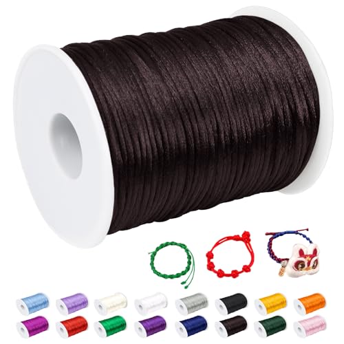 CAMAL Nylonschnur 2,5mm nylonfaden 100m Armband Schnur für Perlenschnur Nylon makramee Schnur für Chinesische Knüpfschnur, Windspielschnur, Kunsthandwerk (Kaffee) von CAMAL