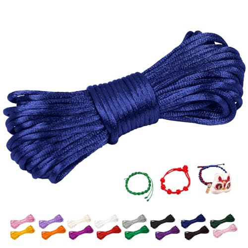 CAMAL Nylonschnur 2,5mm nylonfaden 10m Armband Schnur für Perlenschnur Nylon makramee Schnur für Chinesische Knüpfschnur, Windspielschnur, Kunsthandwerk (Königsblau) von CAMAL