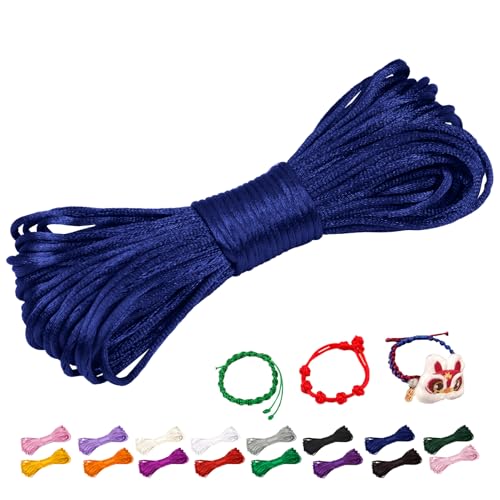 CAMAL Nylonschnur 2mm nylonfaden 20m Armband Schnur für Perlenschnur Nylon makramee Schnur für Chinesische Knüpfschnur, Windspielschnur, Kunsthandwerk (Königsblau) von CAMAL