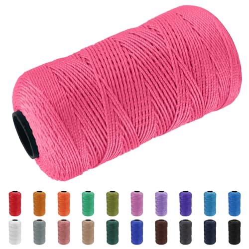 CAMAL Polypropylene Garn 1,5mm x 200m Häkelgarn für Taschen Makramee Garn für Handtasche Häkeln Polypropylene Yarn für Handwerk Wohndekorationen, Platzteller, Umhängetasche (Cerise) von CAMAL