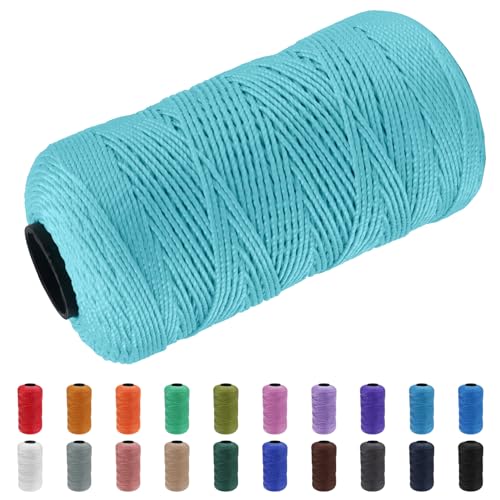 CAMAL Polypropylene Garn 1,5mm x 200m Häkelgarn für Taschen Makramee Garn für Handtasche Häkeln Polypropylene Yarn für Handwerk Wohndekorationen, Platzteller, Umhängetasche (Dunkel-Aquagrün) von CAMAL