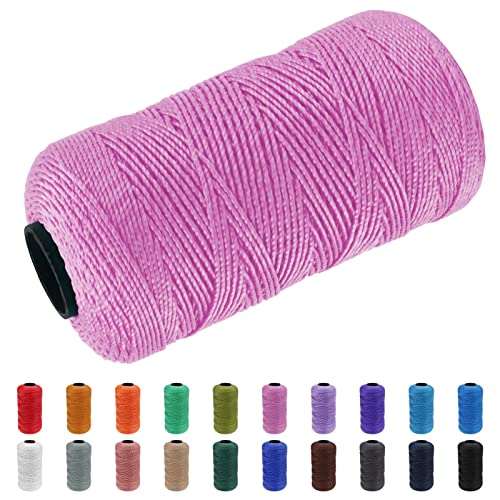 CAMAL Polypropylene Garn 1,5mm x 200m Häkelgarn für Taschen Makramee Garn für Handtasche Häkeln Polypropylene Yarn für Handwerk Wohndekorationen, Platzteller, Umhängetasche (Helles Rosa) von CAMAL
