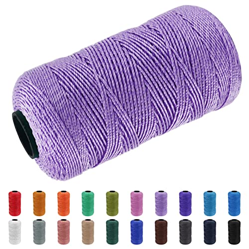 CAMAL Polypropylene Garn 1,5mm x 200m Häkelgarn für Taschen Makramee Garn für Handtasche Häkeln Polypropylene Yarn für Handwerk Wohndekorationen, Platzteller, Umhängetasche (Hellviolett) von CAMAL