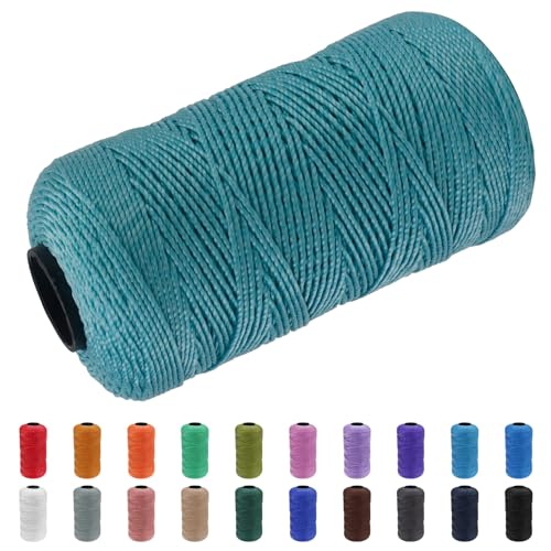 CAMAL Polypropylene Garn 1,5mm x 200m Häkelgarn für Taschen Makramee Garn für Handtasche Häkeln Polypropylene Yarn für Handwerk Wohndekorationen, Platzteller, Umhängetasche (Pfauenblau) von CAMAL