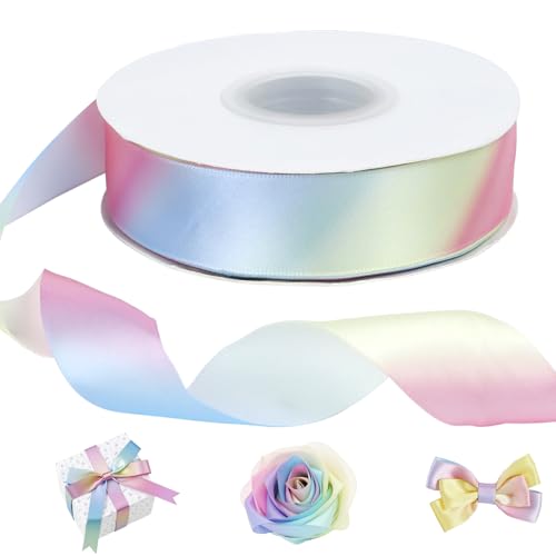CAMAL Regenbogenfarben, 4cm x 22m Gradient Süßigkeiten Seidenband Geschenkband Stoff, Geschenkband Breit Satinband Bunt Dekoband für Geschenkschleife, Blumenstrauß, Party CAMAL Regenbogenfarben, 4cm x 22m Gradient Süßigkeiten Seidenband Geschenkband Stoff, Geschenkband Breit Satinband Bunt Dekoband für Geschenkschleife, Blumenstrauß, Party von CAMAL