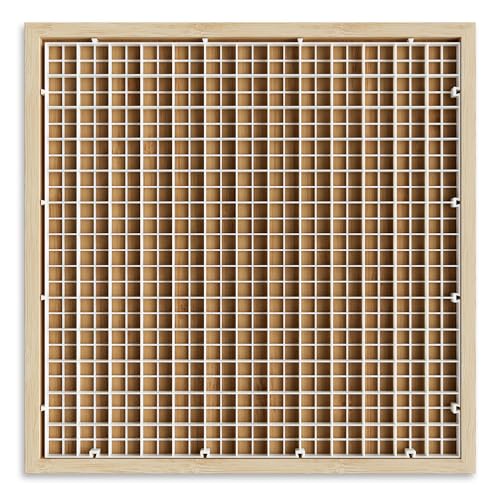 CAMATET 30,5 x 30,5 cm Waffelgitter, Buntglas-Schneidematte, 2-in-1-Bambus-Schneidebrett zum Basteln, Buntglas-Zubehör, Arbeitsfläche von CAMATET