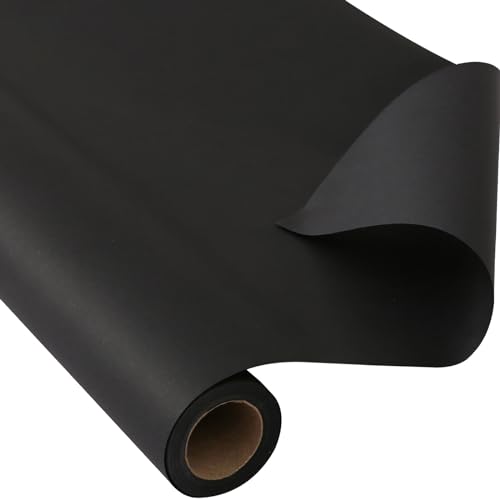 CAMKUZON Schwarzes Kraft-Geschenkpapier für Weihnachten, Urlaub, Hochzeit, Babyparty, Verpackung, Basteln, Post – einfarbige Geschenkpapierrolle, 45 cm x 90 cm CAMKUZON Schwarzes Kraft-Geschenkpapier für Weihnachten, Urlaub, Hochzeit, Babyparty, Verpackung, Basteln, Post – einfarbige Geschenkpapierrolle, 45 cm x 90 cm von CAMKUZON