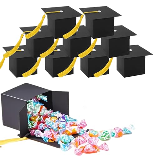 CAMOSE Geschenkboxen zum Schulabschluss, 20 Stück, elegante Geschenkboxen in Hutform für Studenten, Abschlussfeier Dekor & Kindergarten Abschiedsgeschenke für Abschlussschule oder Partytüten von CAMOSE