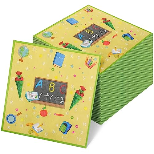 20 Teile Servietten Schulanfang,20 Gäste Einschulung Deko Größe 33 x 33 cm,Einschulung Deko mit ABC Zuckertüte 1 + 2 = 3 Tafel Rucksack Motiv Schuleinführung Partygeschirr für Mädchen & Junge 20 Teile Servietten Schulanfang,20 Gäste Einschulung Deko Größe 33 x 33 cm,Einschulung Deko mit ABC Zuckertüte 1 + 2 = 3 Tafel Rucksack Motiv Schuleinführung Partygeschirr für Mädchen & Junge von CANCJ