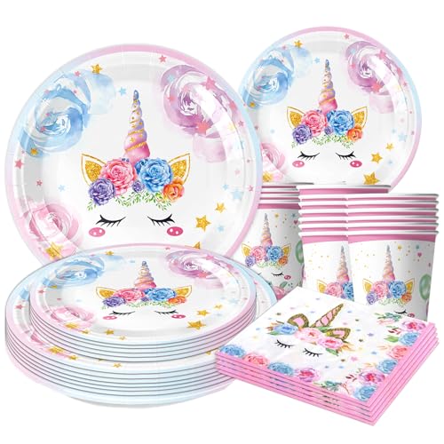 50 Teile Einhorn Partygeschirr Set,Einhorn Geburtstag Geschirr Party Deko mit Papier Teller Becher Servietten für Party Kindergeburtstag Einhorn Partyzubehör Dekoration Set Junge Mädchen 50 Teile Einhorn Partygeschirr Set,Einhorn Geburtstag Geschirr Party Deko mit Papier Teller Becher Servietten für Party Kindergeburtstag Einhorn Partyzubehör Dekoration Set Junge Mädchen von CANCJ