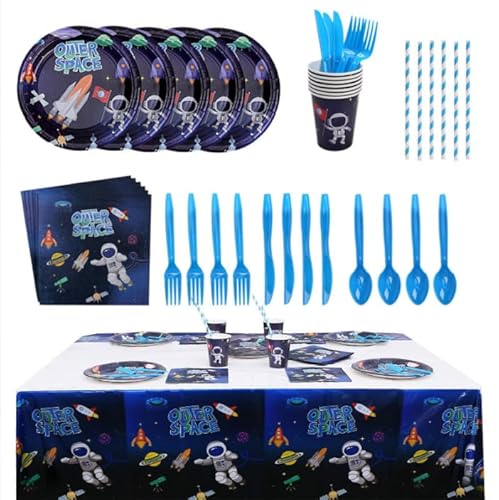 CANCJ Weltraum Partygeschirr Deko Set für 10 Gäste – 10 Teller 9", 10 Pappteller 7", 10 Tassen, 20 Servietten – Space Party Deko Kinder Geburtstag Astronaut Rakete Universum Mottoparty Jungen Mädchen CANCJ Weltraum Partygeschirr Deko Set für 10 Gäste – 10 Teller 9", 10 Pappteller 7", 10 Tassen, 20 Servietten – Space Party Deko Kinder Geburtstag Astronaut Rakete Universum Mottoparty Jungen Mädchen von CANCJ