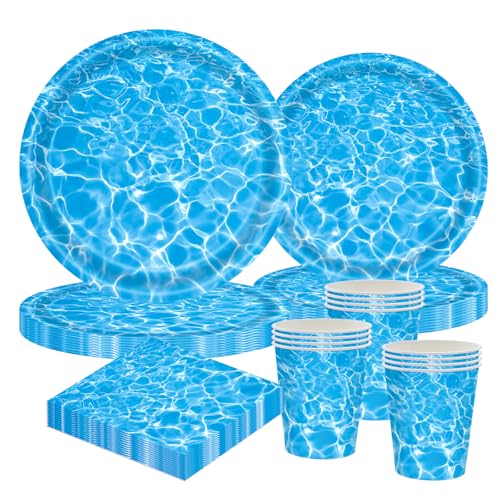 Meer Partygeschirr Set für 10 Gäste – 50 Teile Ozean Party Deko Kindergeburtstag, Pappteller 9"/7", Tassen, Servietten – Unterwasser Party Einweggeschirr Jungen Mädchen Motto Meerjungfrau Meer Partygeschirr Set für 10 Gäste – 50 Teile Ozean Party Deko Kindergeburtstag, Pappteller 9"/7", Tassen, Servietten – Unterwasser Party Einweggeschirr Jungen Mädchen Motto Meerjungfrau von CANCJ