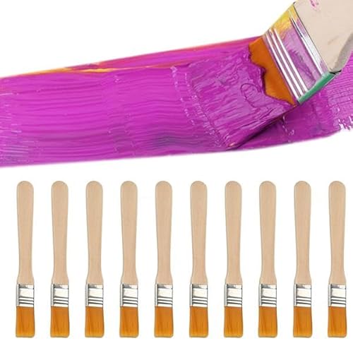 10 Stück Kleine Pinsel Borstenpinsel Set 13.5cm Flachpinsel Lackierpinsel Lack Fensterpinsel mit Holzgriff, Malerpinsel Pinsel, Lasurpinsel, für Farben Kunst Lacke Malerei DIY Streichen von Wänden von CANCYCC