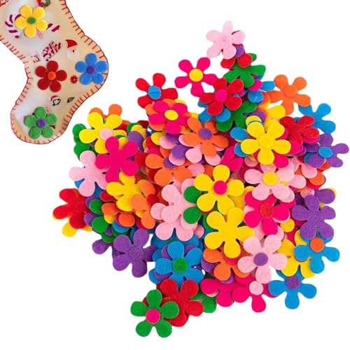 100 Stück Fliz Blüten Bunte Stoff Blümchen Deko Blumen, Filzblumen Schaumstoff-Aufkleber in Blumenform für Kinkder Basteln, Kunsthandwerk, Grußkartenzubehör, DIY-Sammelalbum 100 Stück Fliz Blüten Bunte Stoff Blümchen Deko Blumen, Filzblumen Schaumstoff-Aufkleber in Blumenform für Kinkder Basteln, Kunsthandwerk, Grußkartenzubehör, DIY-Sammelalbum von CANCYCC