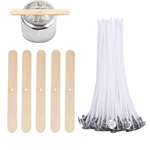 100 Stück Kerzendocht, 5 Stück Docht Halter, Kerzenherstellung Kit, Natürliche Bio-Baumwolle, Kerzen Docht für Die Kerzenherstellung Candle DIY 100 Stück Kerzendocht, 5 Stück Docht Halter, Kerzenherstellung Kit, Natürliche Bio-Baumwolle, Kerzen Docht für Die Kerzenherstellung Candle DIY von CANCYCC