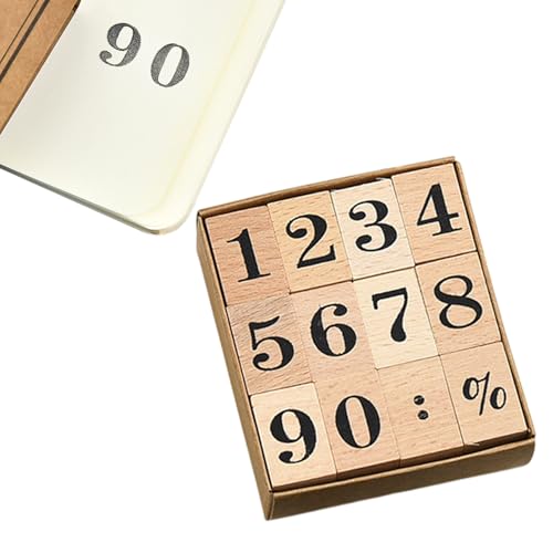 12 Stück Zahlen Holzstempel, Zahlenstempel Set, Nummer 0 bis 9 Holz Gummistempel, Holz Zahlen Stempel Dekoration für DIY Grußkarten, Scrapbooking, Handwerk, Kartenherstellung 12 Stück Zahlen Holzstempel, Zahlenstempel Set, Nummer 0 bis 9 Holz Gummistempel, Holz Zahlen Stempel Dekoration für DIY Grußkarten, Scrapbooking, Handwerk, Kartenherstellung von CANCYCC