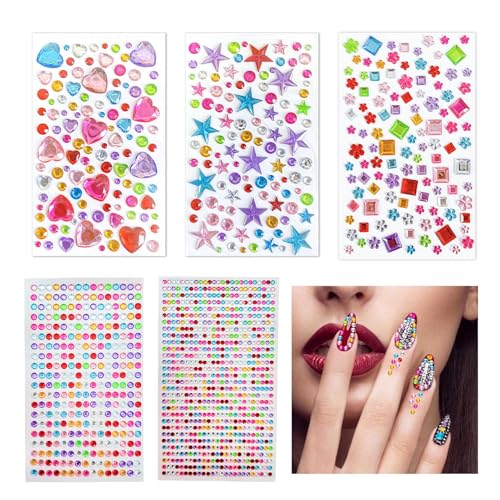 1383 Stück Glitzersteine Selbstklebend, Bunt Strasssteine Selbstklebend, Glitzersteine zum Basteln Verschiedene Formen, Glitzer Sticker für Bastel-DIY, Mehrfarbig, Verschiedene Formen 1383 Stück Glitzersteine Selbstklebend, Bunt Strasssteine Selbstklebend, Glitzersteine zum Basteln Verschiedene Formen, Glitzer Sticker für Bastel-DIY, Mehrfarbig, Verschiedene Formen von CANCYCC
