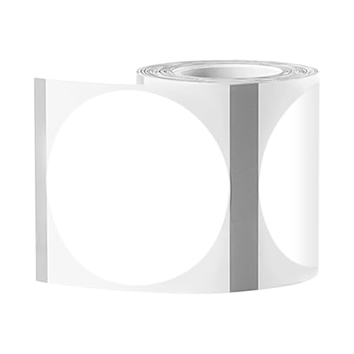 150 Stück Runde Etikettenband Papier, 50 mm Selbstklebend Adressaufkleber Wasserdicht Drucker Aufkleber, Wasserfeste Thermische Etiketten für Heim, Schule, Büro(Weiß) von CANCYCC
