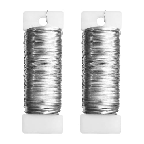 2 Rollen Draht zum Basteln, 0.35mm x 50m Blumendraht, Dünner Draht Schmuckdraht Wickeldraht für Basteln Weihnachten Deko Handwerk Pflanzen Blumen 2 Rollen Draht zum Basteln, 0.35mm x 50m Blumendraht, Dünner Draht Schmuckdraht Wickeldraht für Basteln Weihnachten Deko Handwerk Pflanzen Blumen von CANCYCC