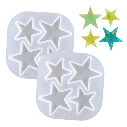 2 Stück Silikonformen Gießformen Weihnachten, Sternförmige Silikonform, Wiederverwendbar, Harzformen für Anhängern, Seifen, DIY-Handwerk, Epoxidformen 2 Stück Silikonformen Gießformen Weihnachten, Sternförmige Silikonform, Wiederverwendbar, Harzformen für Anhängern, Seifen, DIY-Handwerk, Epoxidformen von CANCYCC