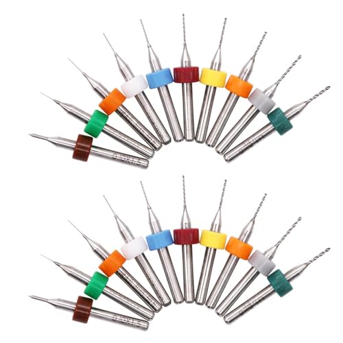 20 Stück Micro Bohrer Set, 0.1-1mm Wolframstahl Spiralbohrer, PCB Gravierbohrer Bits Set, Klein Mehrfarbig Glasbohrer, für rauen Stein, Schmuck, Stanzen, Gravur 20 Stück Micro Bohrer Set, 0.1-1mm Wolframstahl Spiralbohrer, PCB Gravierbohrer Bits Set, Klein Mehrfarbig Glasbohrer, für rauen Stein, Schmuck, Stanzen, Gravur von CANCYCC