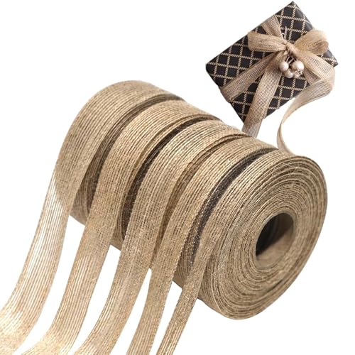 5 Rollen Juteband Jute Band Vintage, Geschenkband Stoff, Natürliche Jute Stoffrolle für DIY Handwerk Verpackung, Geschenk, Hochzeit, Weihnachten, Esstisch, Blumenstrauß Dekoration 5 Rollen Juteband Jute Band Vintage, Geschenkband Stoff, Natürliche Jute Stoffrolle für DIY Handwerk Verpackung, Geschenk, Hochzeit, Weihnachten, Esstisch, Blumenstrauß Dekoration von CANCYCC