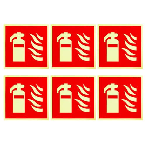 6 Stück Schild Feuerlöscher 15 x 15 cm PVC Nachleuchtend Selbstklebende Brandschutzschild, Hinweisschild Feuerlöscher für Haus Büro Baustelle und Auto 6 Stück Schild Feuerlöscher 15 x 15 cm PVC Nachleuchtend Selbstklebende Brandschutzschild, Hinweisschild Feuerlöscher für Haus Büro Baustelle und Auto von CANCYCC
