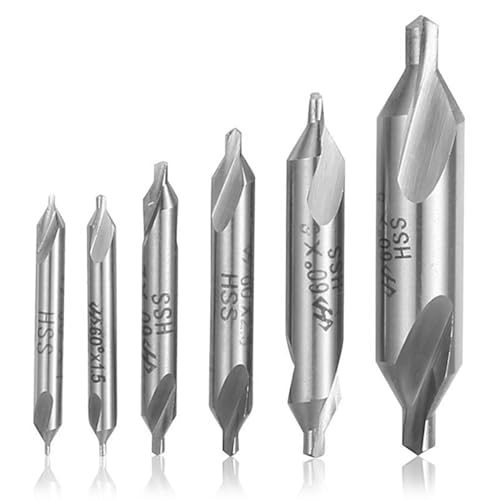 6 Stück Zentrierbohrer Metall Set, 1.0/1.5/2.0/2.5/3.0/5.0mm Zentrierbohrer Hss, Drehmaschinen Metallfräser für Bohrmaschine, Holz Drehmaschine Zubehör, Drehbank Metall 6 Stück Zentrierbohrer Metall Set, 1.0/1.5/2.0/2.5/3.0/5.0mm Zentrierbohrer Hss, Drehmaschinen Metallfräser für Bohrmaschine, Holz Drehmaschine Zubehör, Drehbank Metall von CANCYCC