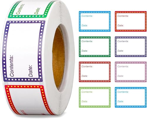 Gefrieretiketten, 500 Stück abnehmbare Gefrieretiketten Haushaltsetiketten, 25 x 40 mm Lebensmitteldatum-Etiketten, Blank Etiketten, für Gläser, Marmelade, Flaschen, Freezer, Tüten Aufkleber von CANCYCC
