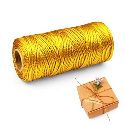 Kordel Gold, 1.5mm Geschenkband Gold, 100 m Glitzer Goldschnur zum Basteln, Unelastisch Kordelband Goldfaden zum DIY Bastelschnur für Handwerk Hochzeit Dekorieren Geschenkverpackungen Kordel Gold, 1.5mm Geschenkband Gold, 100 m Glitzer Goldschnur zum Basteln, Unelastisch Kordelband Goldfaden zum DIY Bastelschnur für Handwerk Hochzeit Dekorieren Geschenkverpackungen von CANCYCC