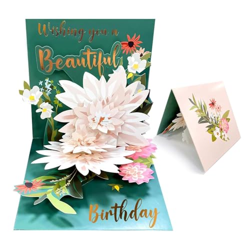 Lotus Geburtstagskarte Frau, 3D Glückwunschkarte zum Geburtstag, Überraschung Lotus Klappkarte, Handgemachte Edle Lotosblume Geburtstagskarte für Mama Ehefrau Freundin Oma Tante Schwestern Lotus Geburtstagskarte Frau, 3D Glückwunschkarte zum Geburtstag, Überraschung Lotus Klappkarte, Handgemachte Edle Lotosblume Geburtstagskarte für Mama Ehefrau Freundin Oma Tante Schwestern von CANCYCC