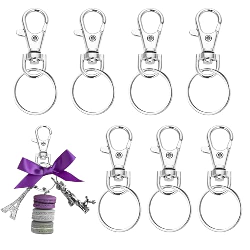 Schlüsselring Edelstahl, 7 Stück Kettenverschluss set, Klein Karabiner Schlüsselanhänger Basteln, 360° Drehbar für Karabinerhaken, Schlüsselanhänger Clip Haken, für DIY, Rucksack, Schlüssel (Silber) Schlüsselring Edelstahl, 7 Stück Kettenverschluss set, Klein Karabiner Schlüsselanhänger Basteln, 360° Drehbar für Karabinerhaken, Schlüsselanhänger Clip Haken, für DIY, Rucksack, Schlüssel (Silber) von CANCYCC