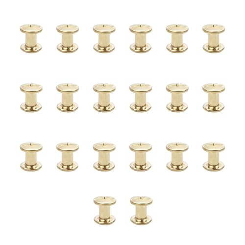 20PCS M5*8 Nieten für Leder,Buchschrauben Edelstahl,Chicago Schrauben Binding Schrauben Hohlnieten Schraubnieten für Bücher Papier Gürtel Hundeleinen DIY Basteln Bookbinding,Buchbinderei (Gold) von CANGCANG